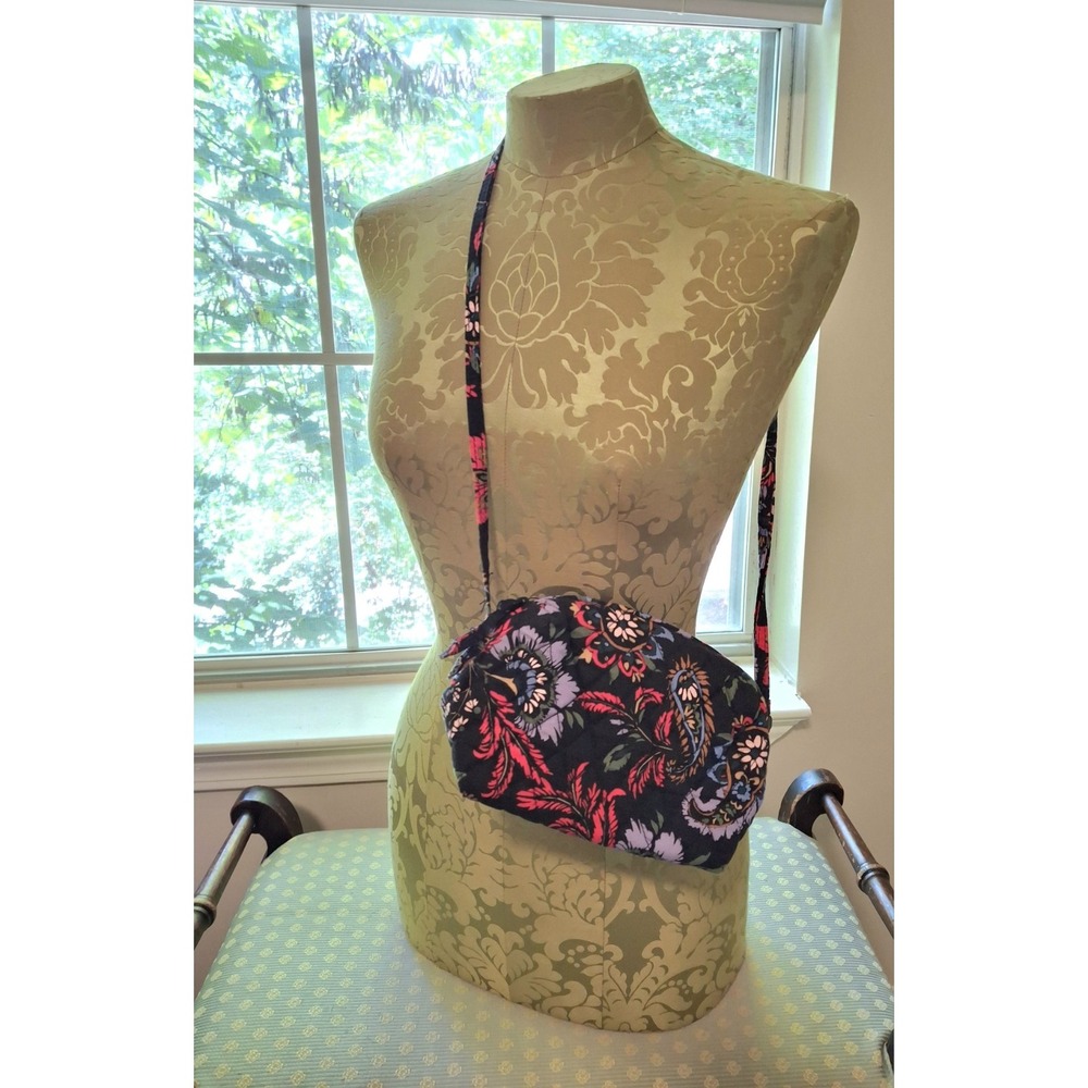 Vintage Vera Bradley Small Black Paisley Crossbody Bag Boho Cottagecore